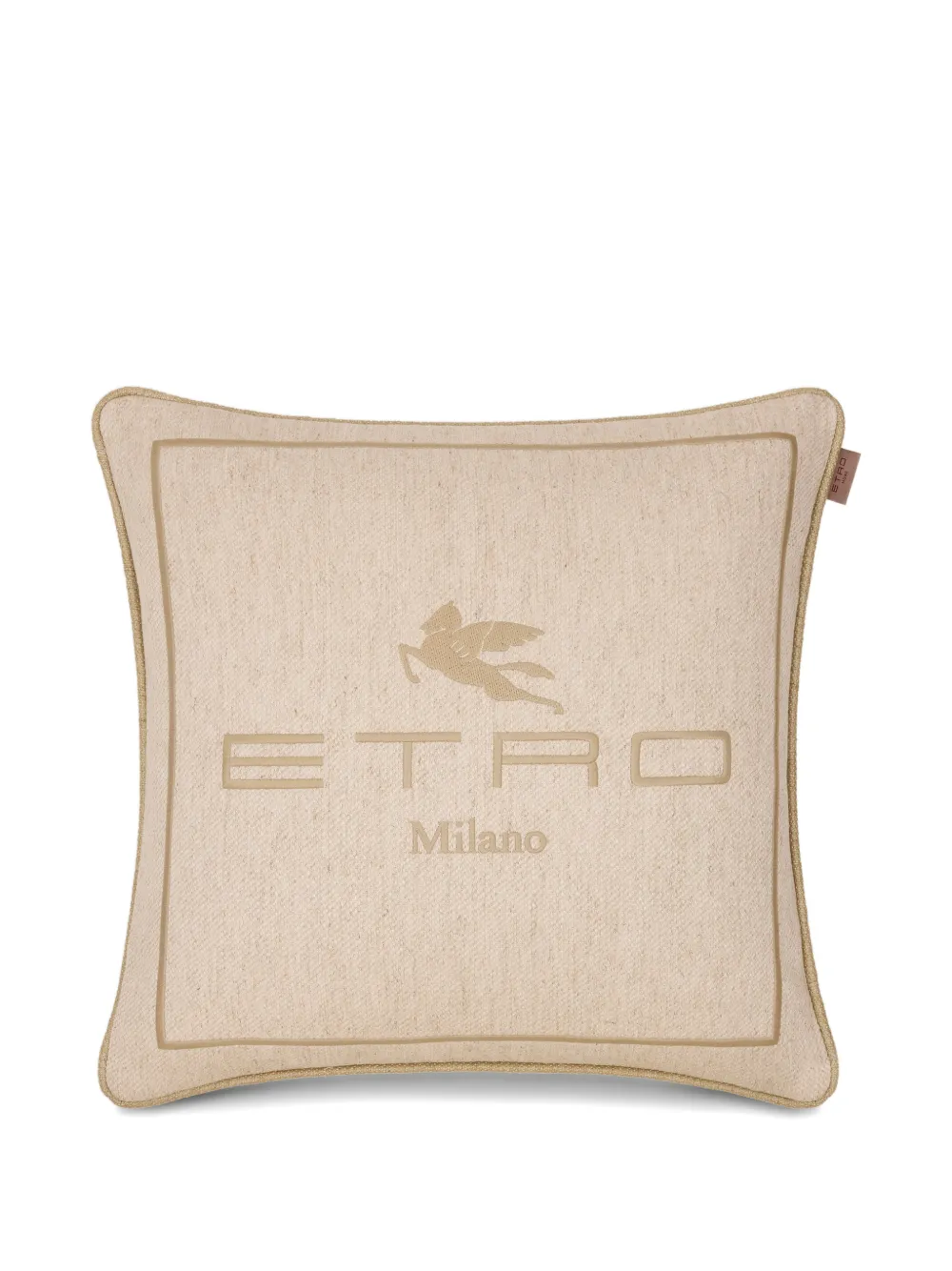 ETRO HOME embroidered logo cushion - Toni neutri