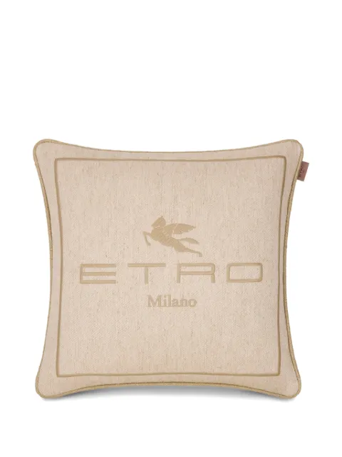 ETRO HOME embroidered logo cushion