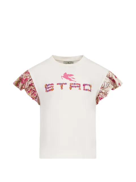 ETRO KIDS floral print ruffled t-shirt