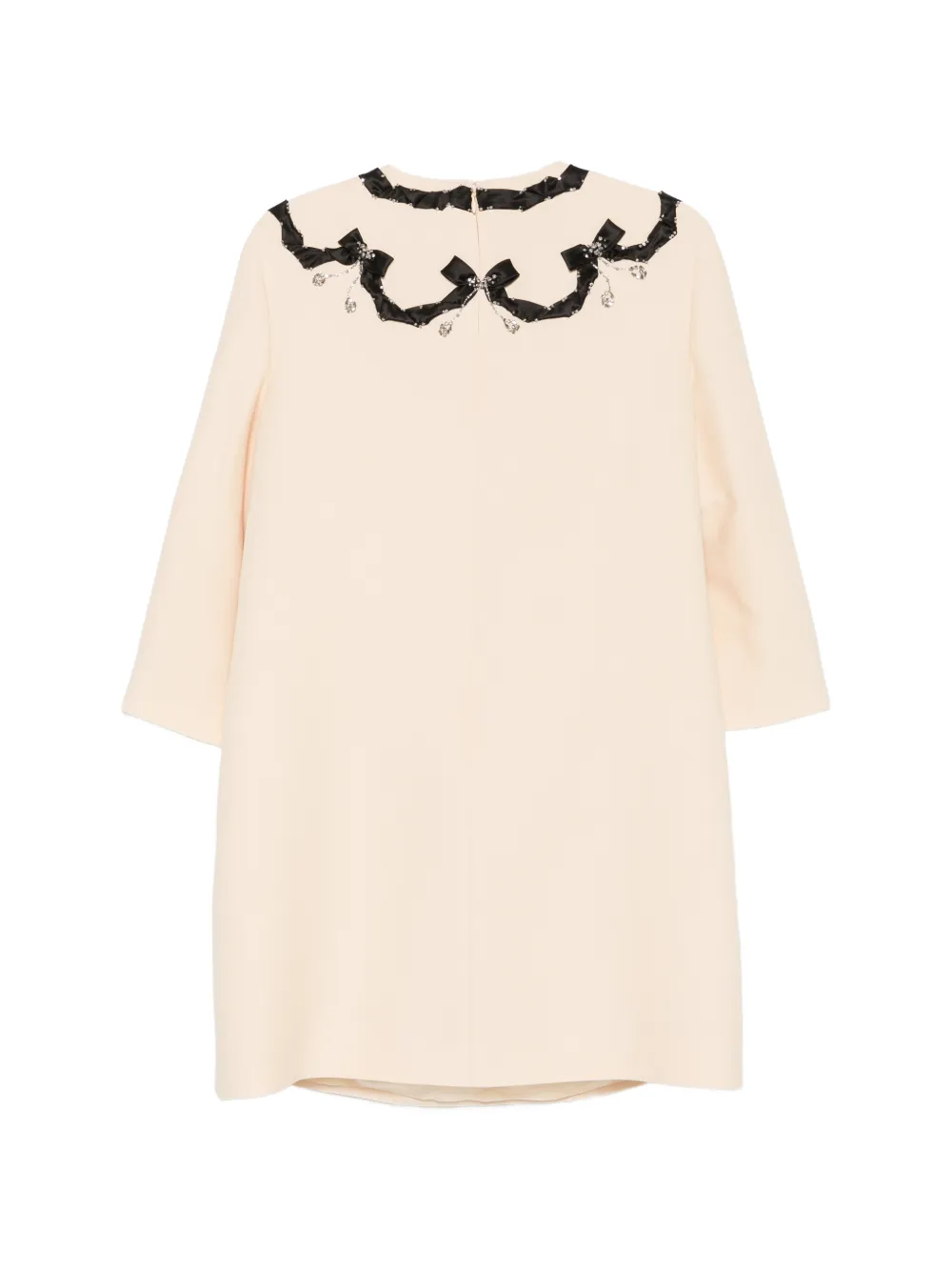 Valentino Garavani Jurk verfraaid met strik en kristallen Beige