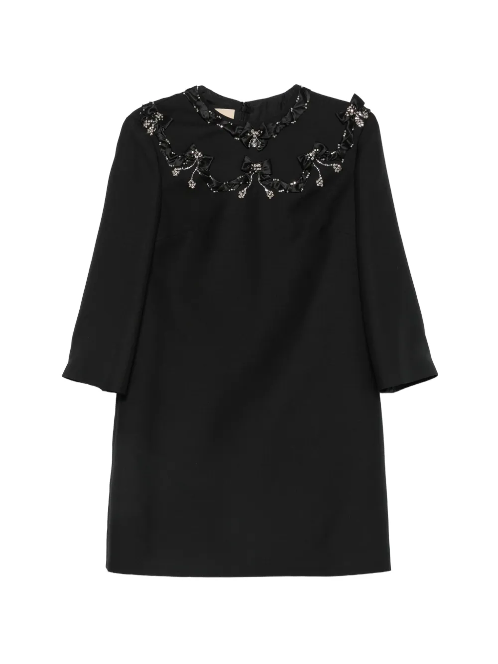 Valentino Garavani crystal-embellished bow-detail dress - Schwarz