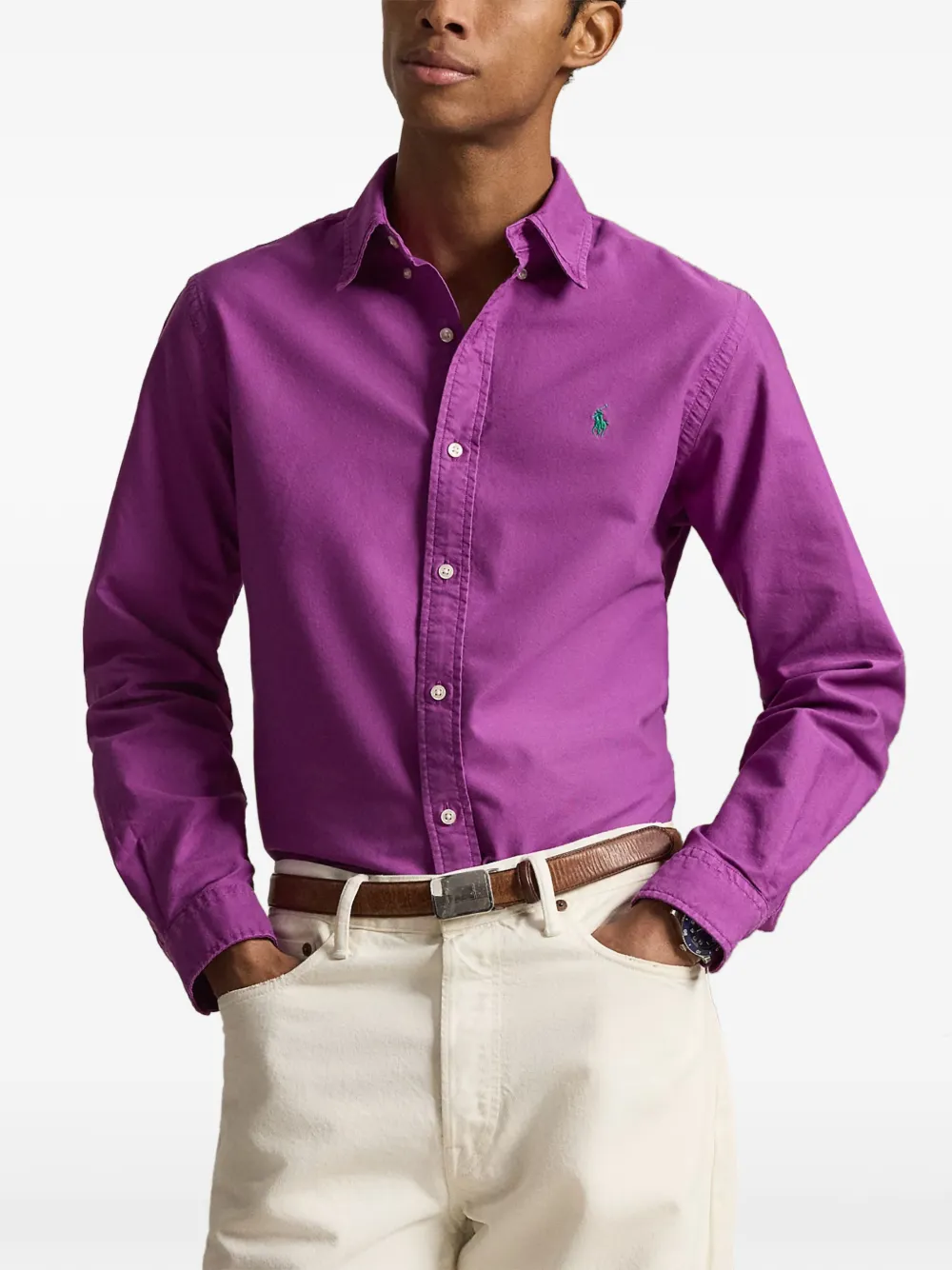 Polo Ralph Lauren Polo Pony overhemd met geverfd effect Paars