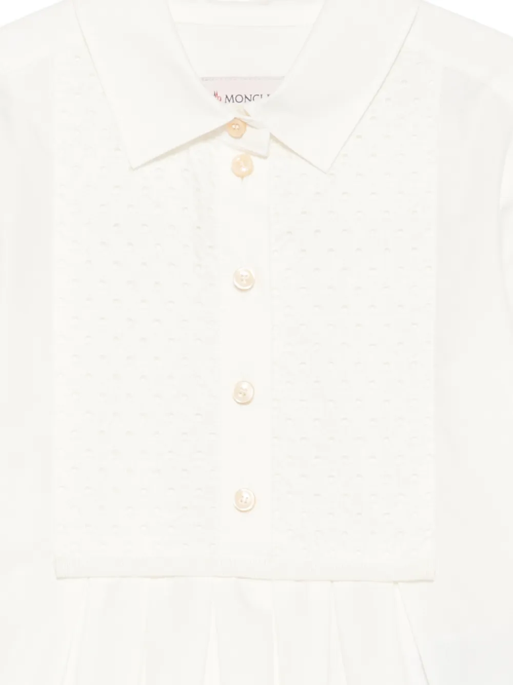 Moncler Enfant Broderie anglaise jurk Wit