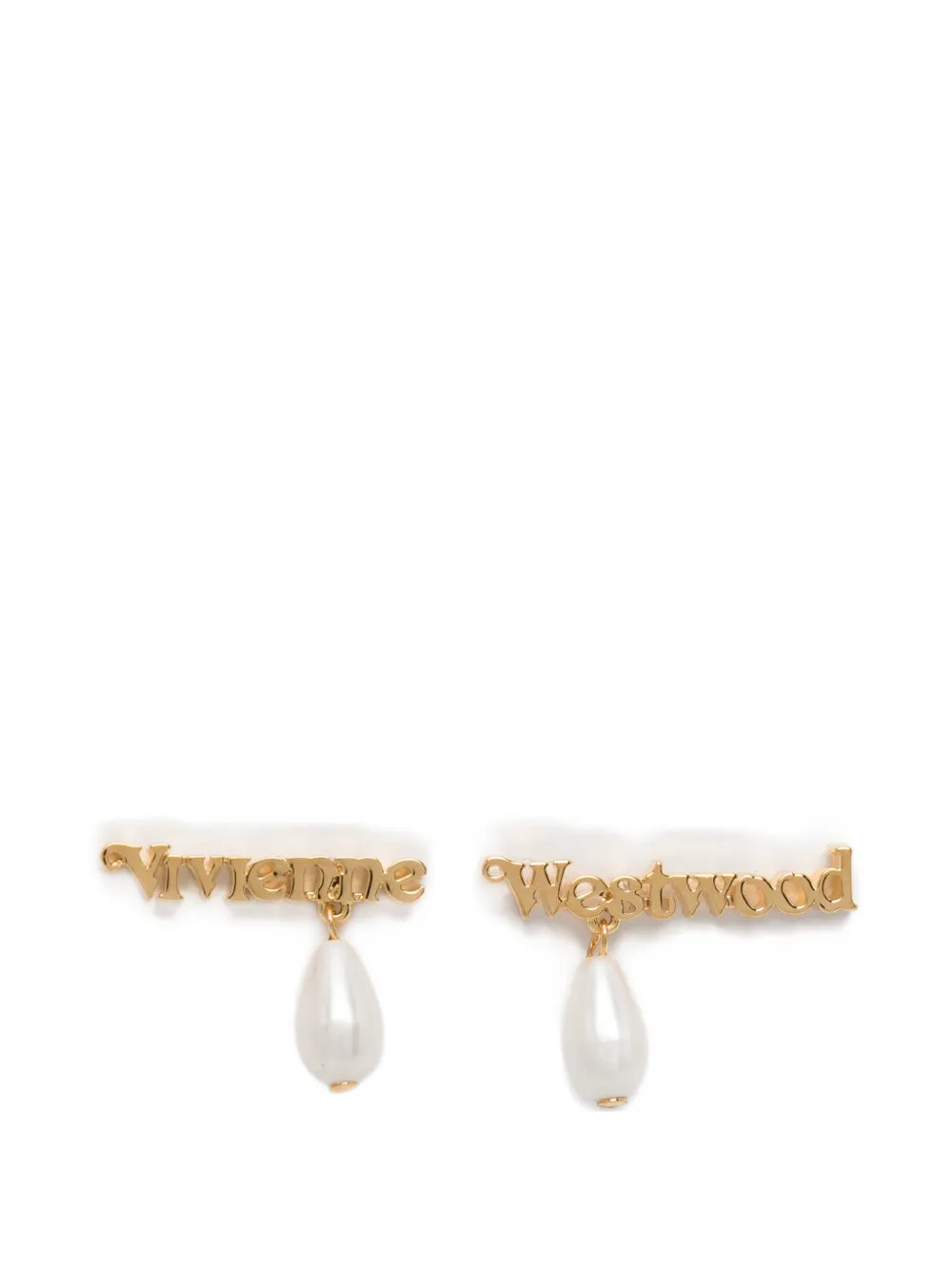 Vivienne Westwood Amelia logo-lettering earrings - Oro