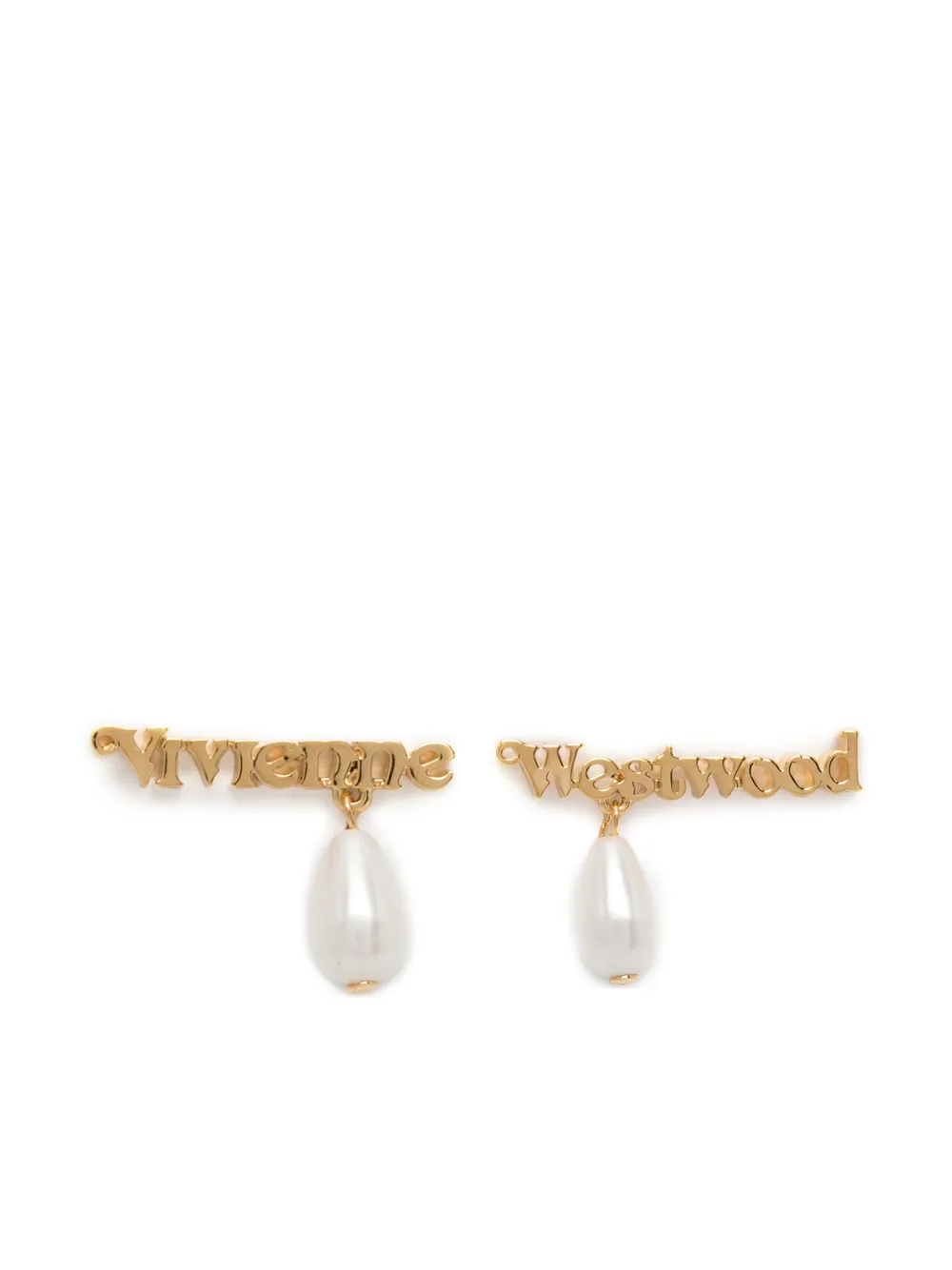 Vivienne Westwood Amelia logo-lettering earrings - Oro
