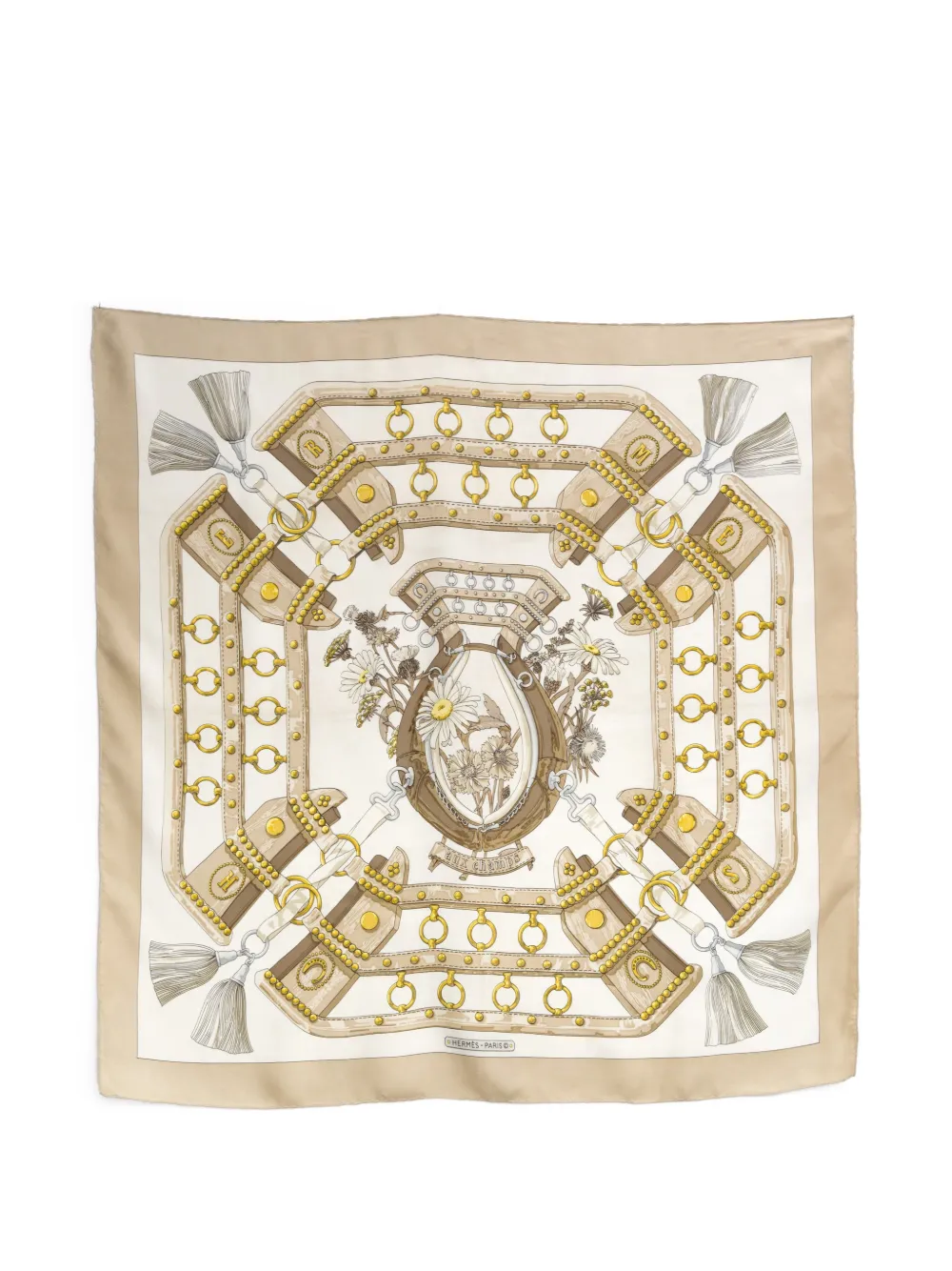 Hermès Pre-Owned 1990s Aux Champs silk scarf - Toni neutri