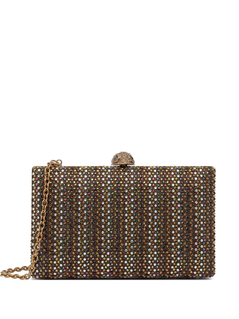 Kurt Geiger London crystal-embellished Eagle Head clutch bag - Oro