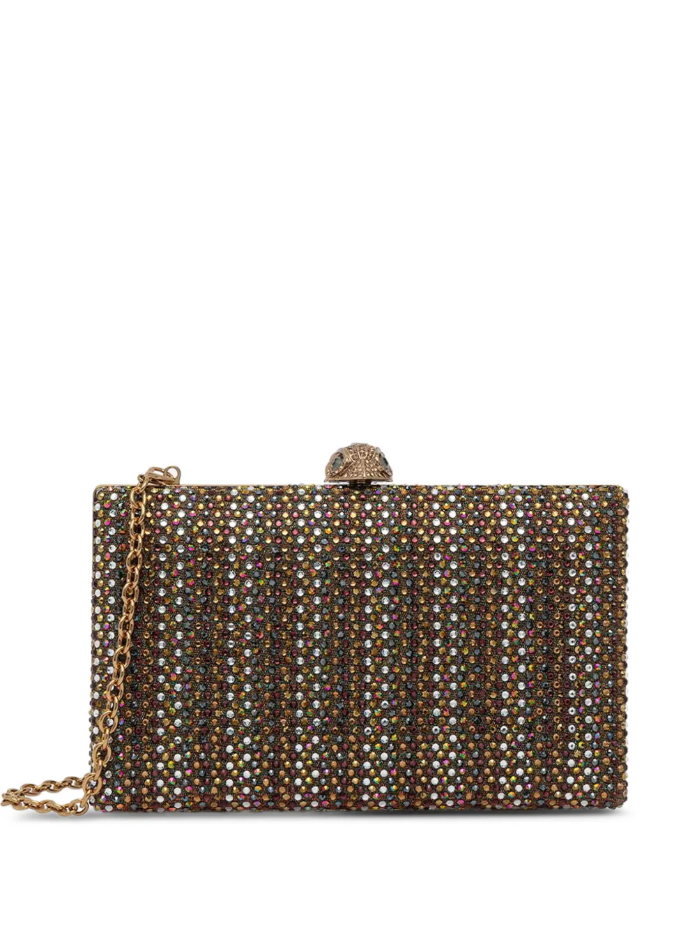 Kurt Geiger London crystal-embellished Eagle Head clutch bag - Oro