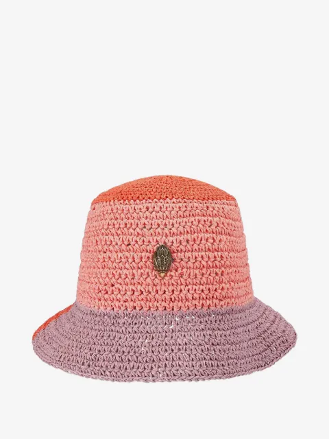 Kurt Geiger London eagle-plaque raffia bucket hat