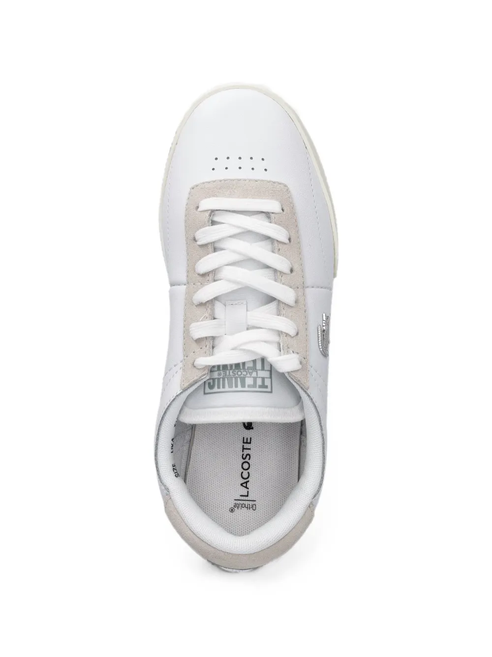 Lacoste Aura logo-plaque suede-trim sneakers Wit