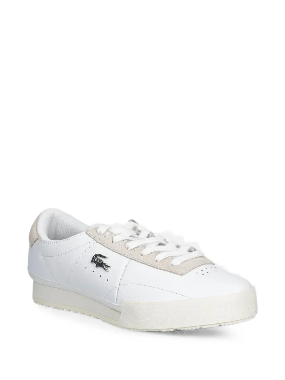 Lacoste Aura logo-plaque suede-trim sneakers Wit