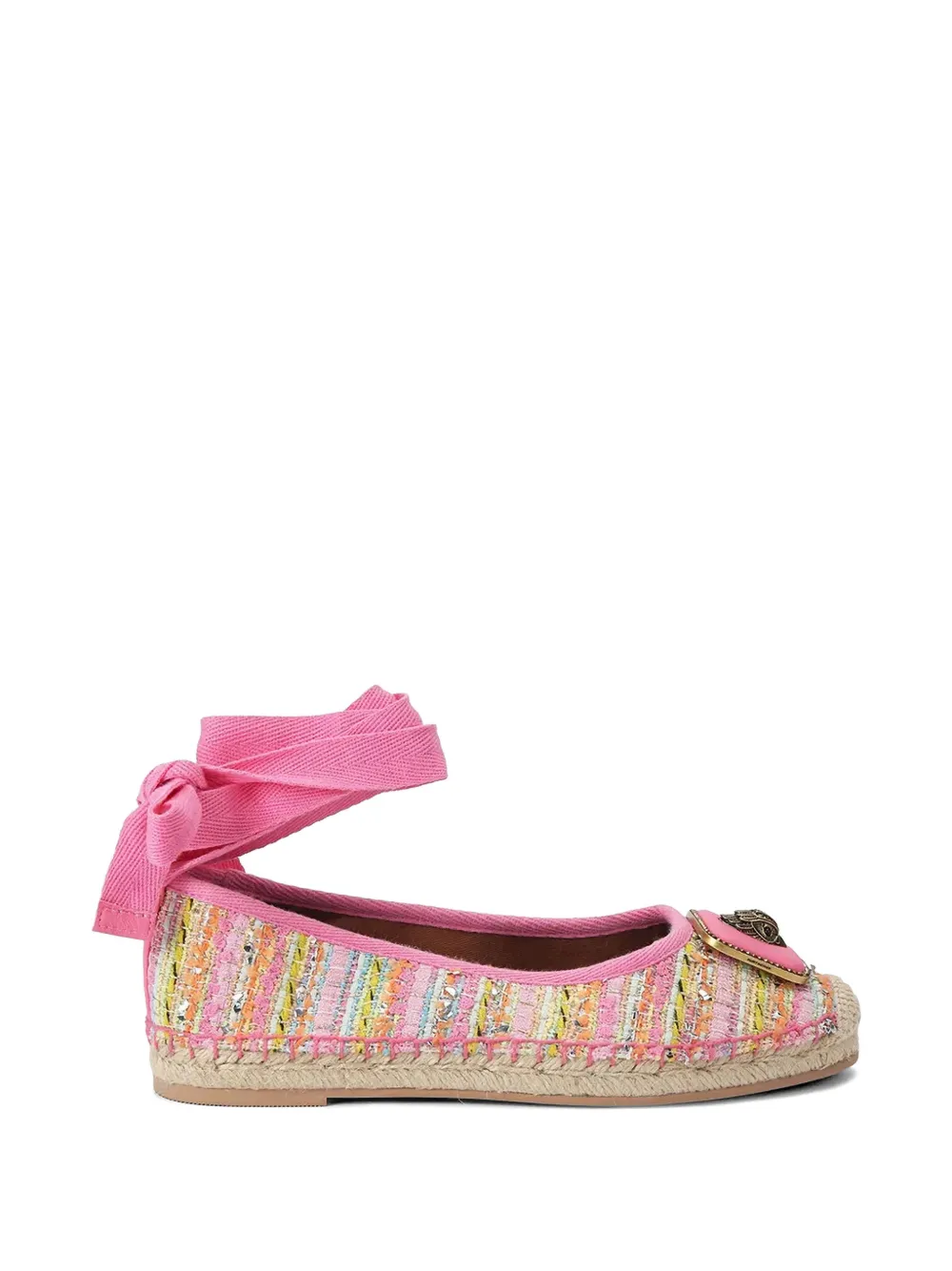 Kurt Geiger London Pimlico tweed Eagle-plaque espadrilles - Rosa