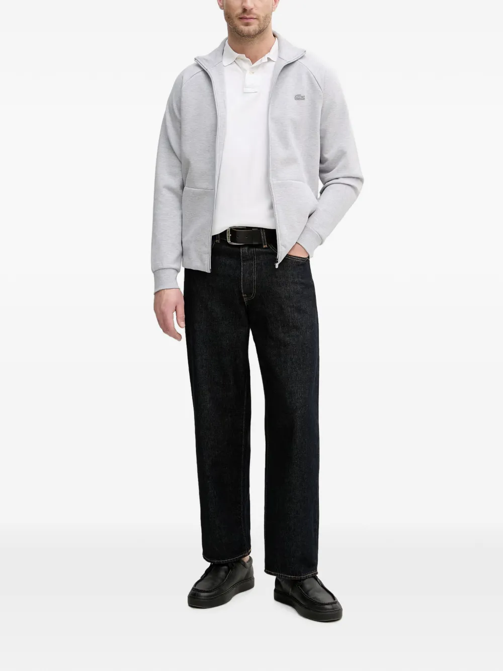 Lacoste Trui met logopatch Grijs