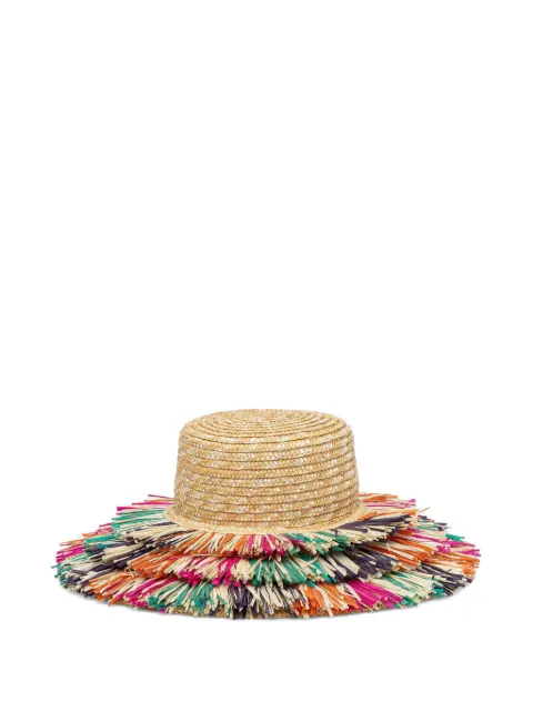 Kurt Geiger London sombrero de rafia con flecos