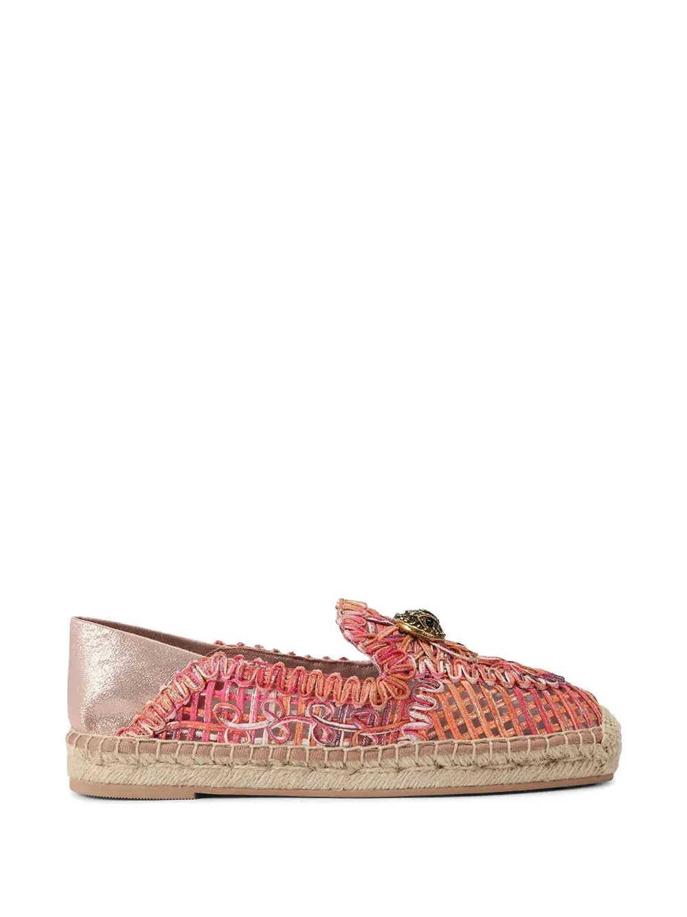 Kurt Geiger London Chelsea embroidered metallic-effect espadrilles - Rosa