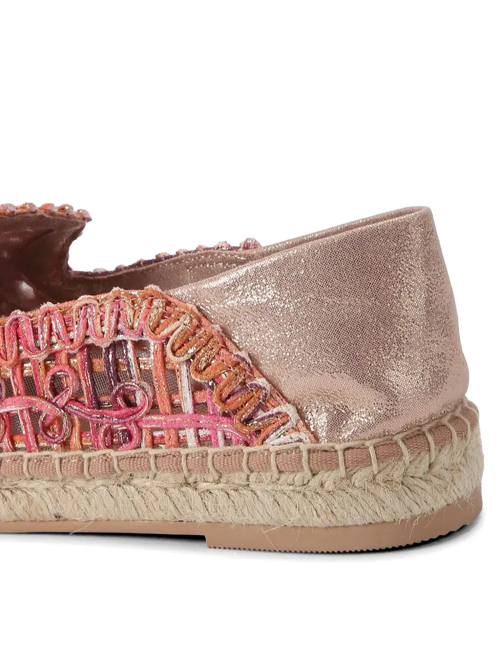 Kurt Geiger London Chelsea embroidered metallic-effect espadrilles Roze