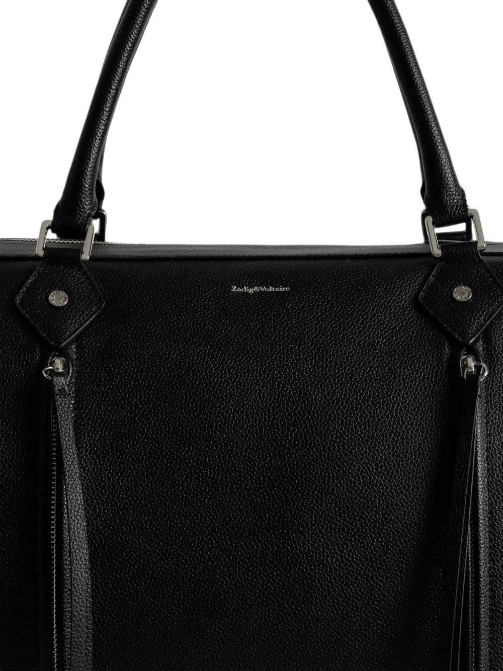 Zadig&Voltaire Sunny Travel grained leather shoulder bag Zwart