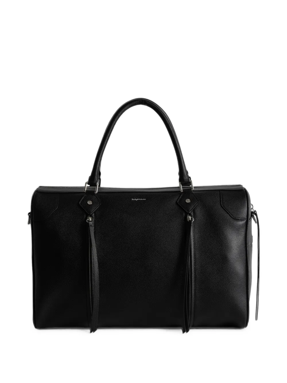 Zadig&Voltaire Sunny Travel grained leather shoulder bag Zwart