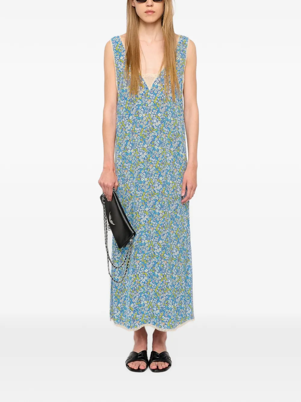 Zadig&Voltaire Renzo midi-jurk met bloemenprint Blauw