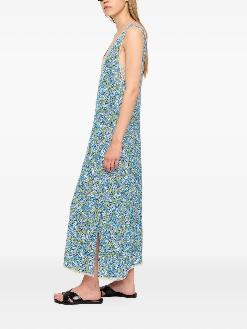 Zadig&Voltaire Renzo midi-jurk met bloemenprint Blauw