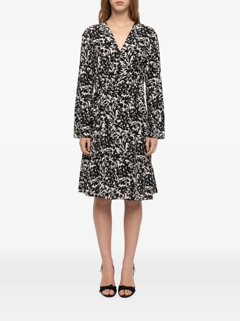 Zadig&Voltaire Remoir soft night flowers midi dress Zwart