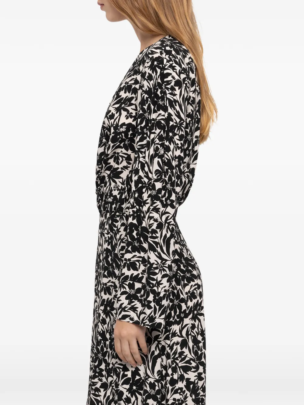 Zadig&Voltaire Remoir soft night flowers midi dress Zwart
