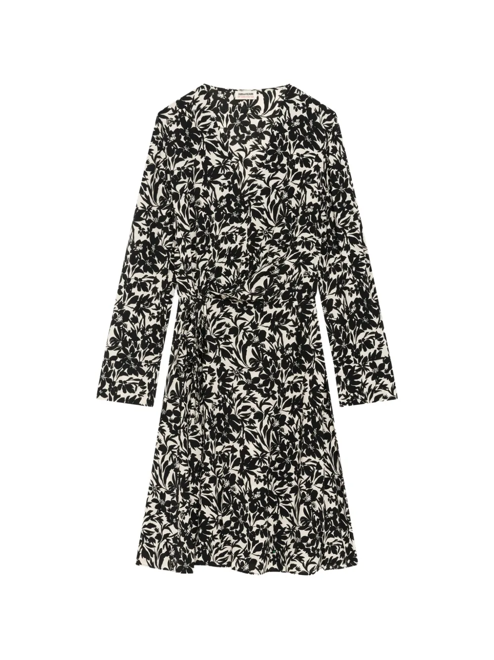 Zadig&Voltaire Remoir soft night flowers midi dress Zwart