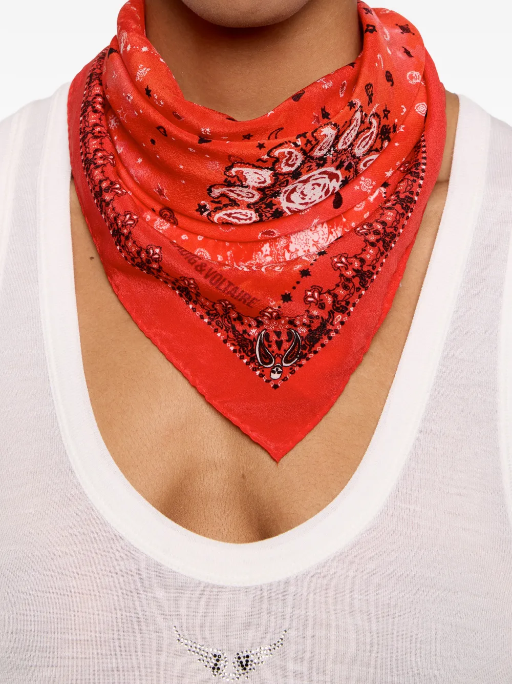 Zadig&Voltaire Blondie 62 bandana sjaal Rood