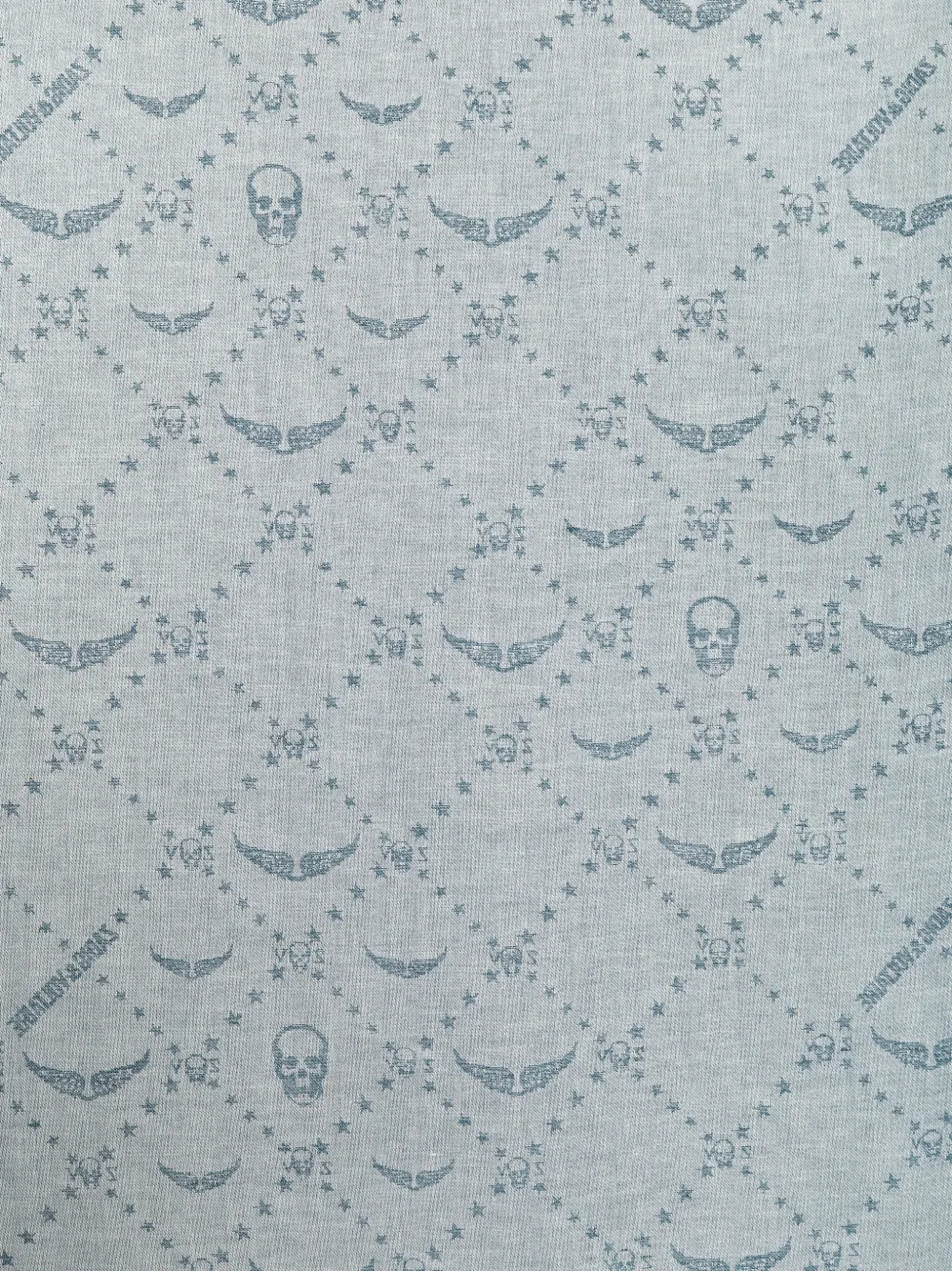 Zadig&Voltaire Liz denim sjaal met monogram Blauw