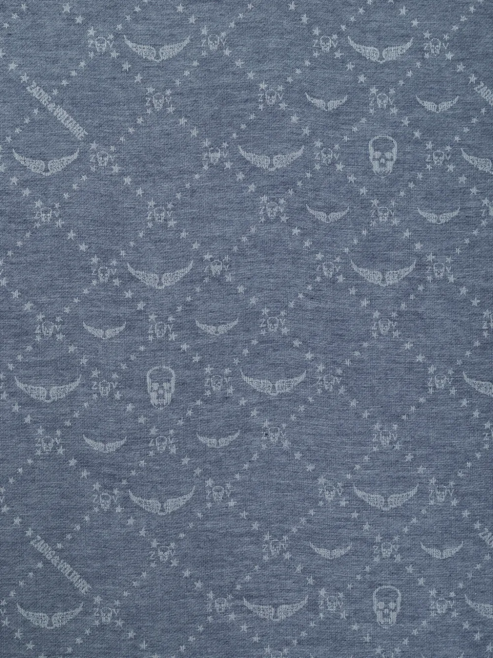 Zadig&Voltaire Liz denim sjaal met monogram Blauw