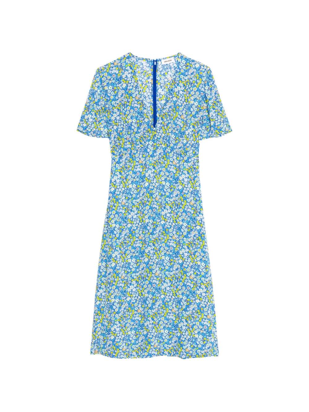 Zadig&Voltaire Rhodral floral-print V-neck midi dress - Blu