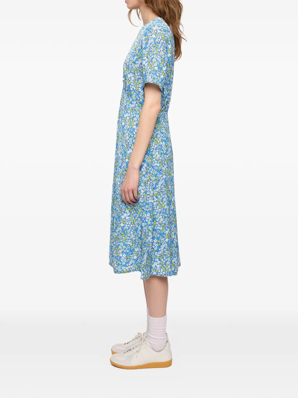 Zadig&Voltaire Rhodral midi-jurk met bloemen-print en V-hals Blauw