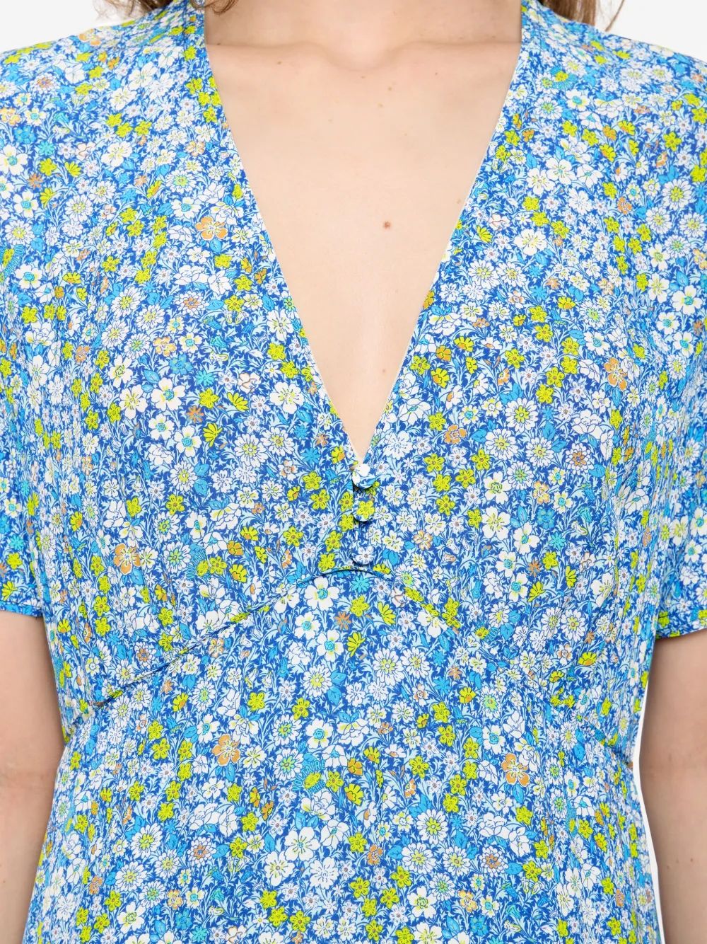 Zadig&Voltaire Rhodral midi-jurk met bloemen-print en V-hals Blauw