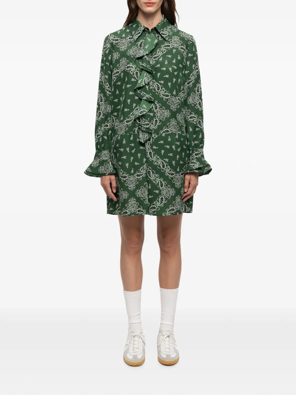 Zadig&Voltaire Rhelyne zijden bandana jurk Groen