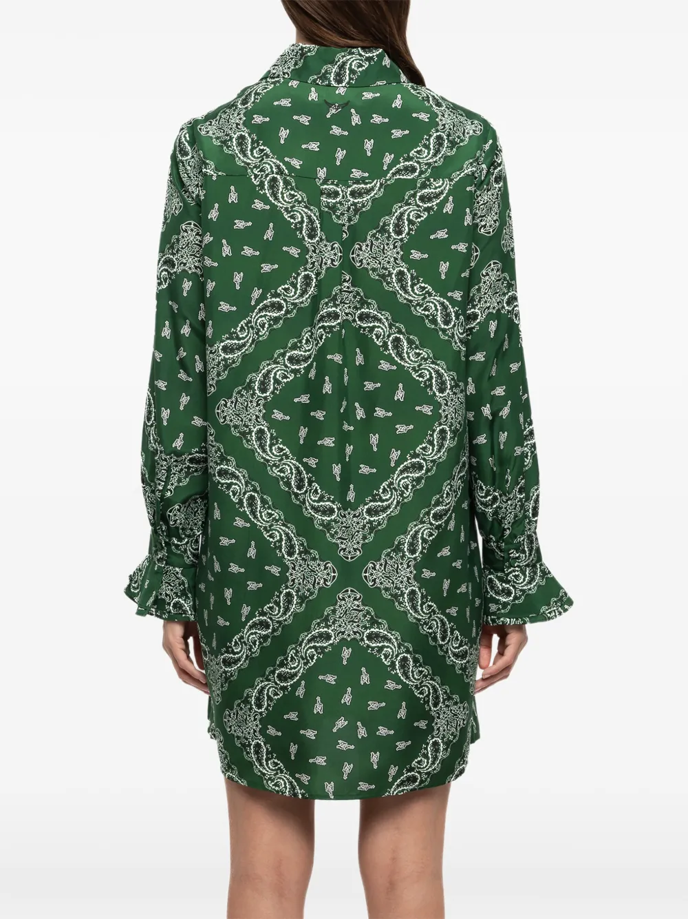Zadig&Voltaire Rhelyne zijden bandana jurk Groen