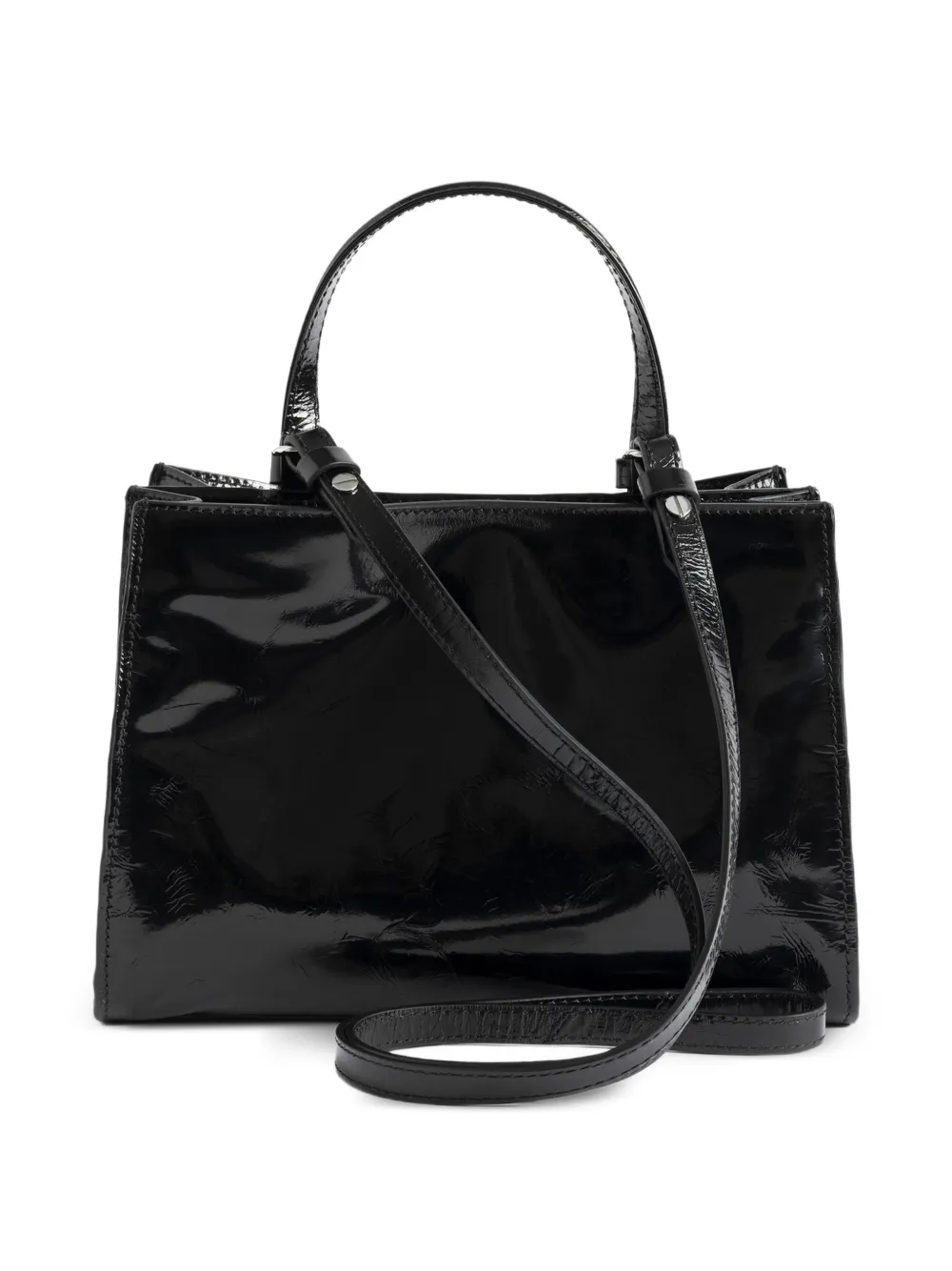 Zadig&Voltaire Lakleren tas met handvat Zwart