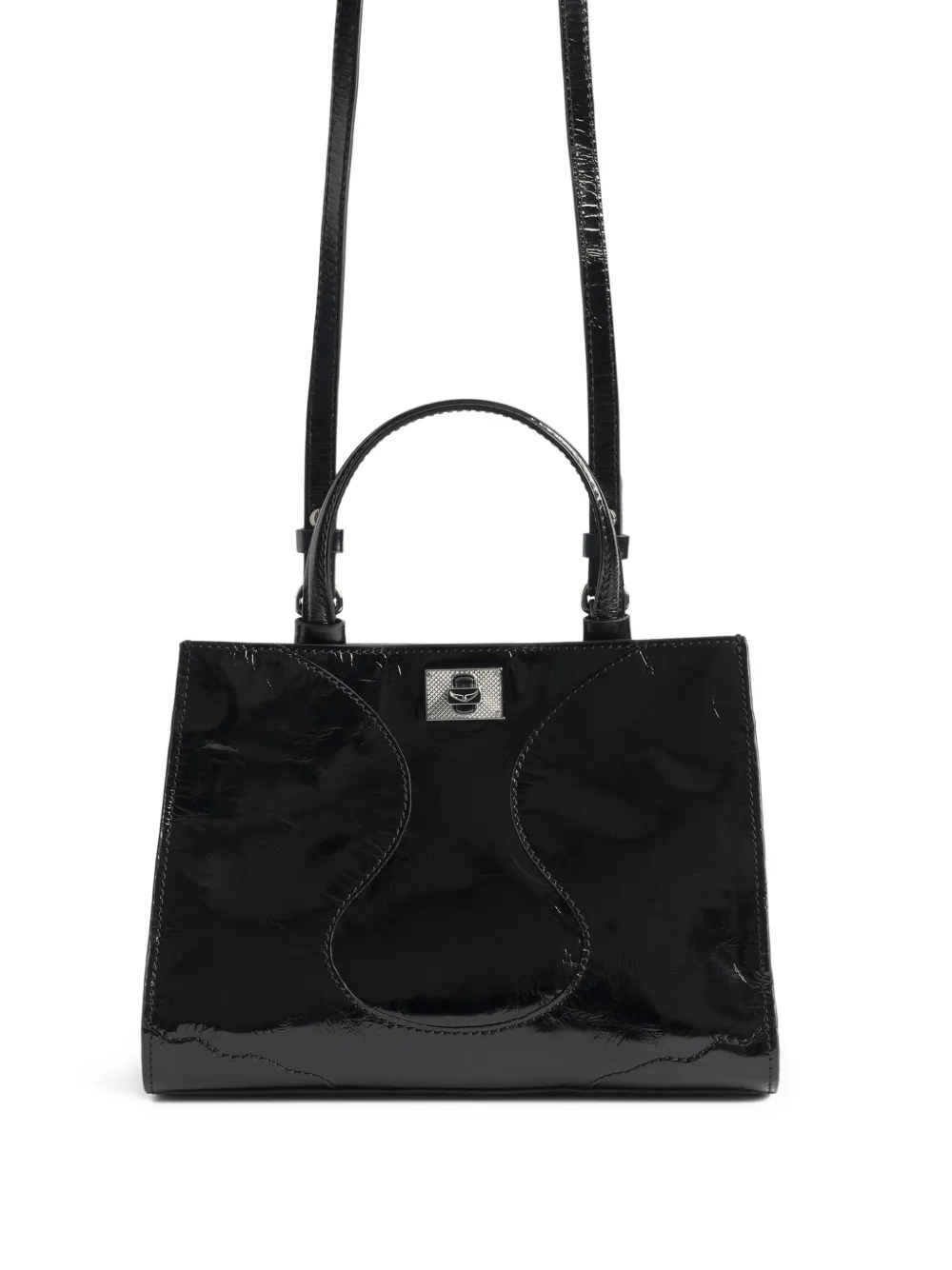 Zadig&Voltaire Lakleren tas met handvat Zwart