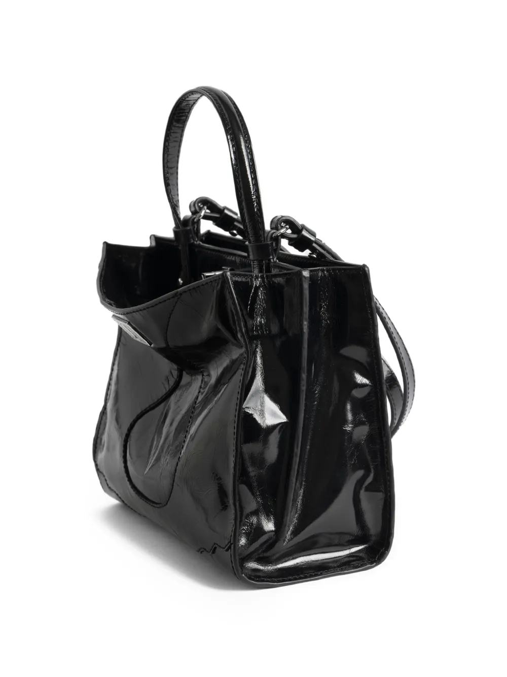 Zadig&Voltaire Lakleren tas met handvat Zwart