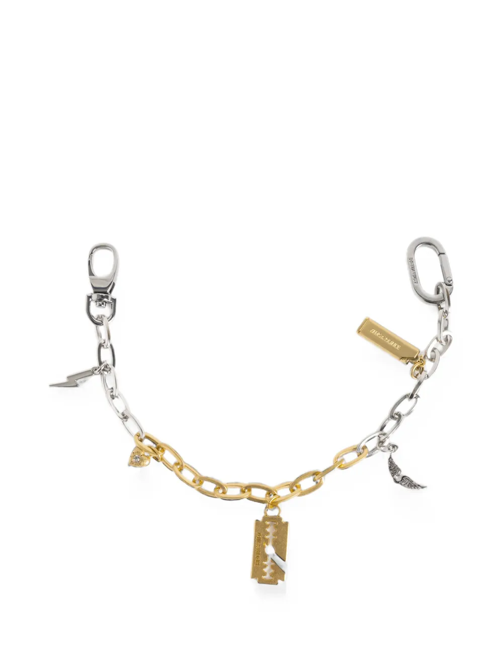 Zadig&Voltaire Sleutelhanger met ketting en bedels Zilver