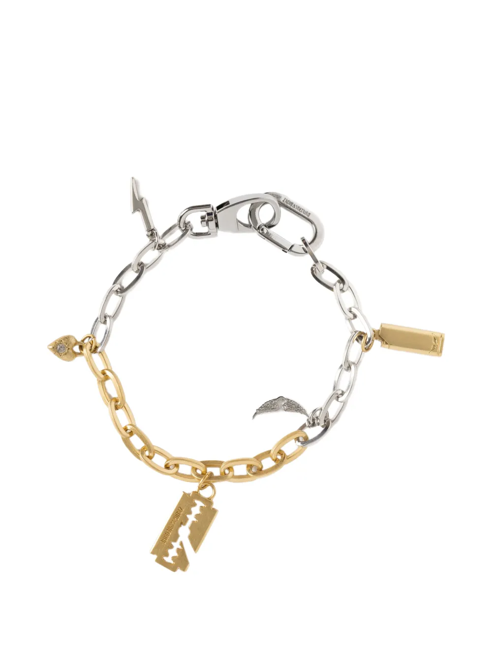 Zadig&Voltaire Sleutelhanger met ketting en bedels Zilver