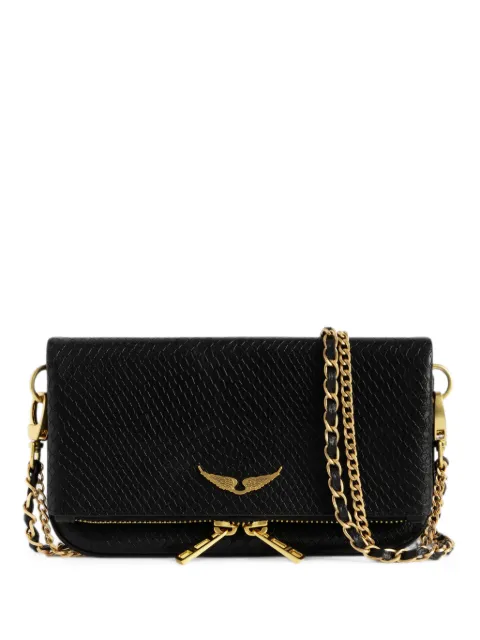 Zadig&Voltaire Rock snake-effect clutch bag