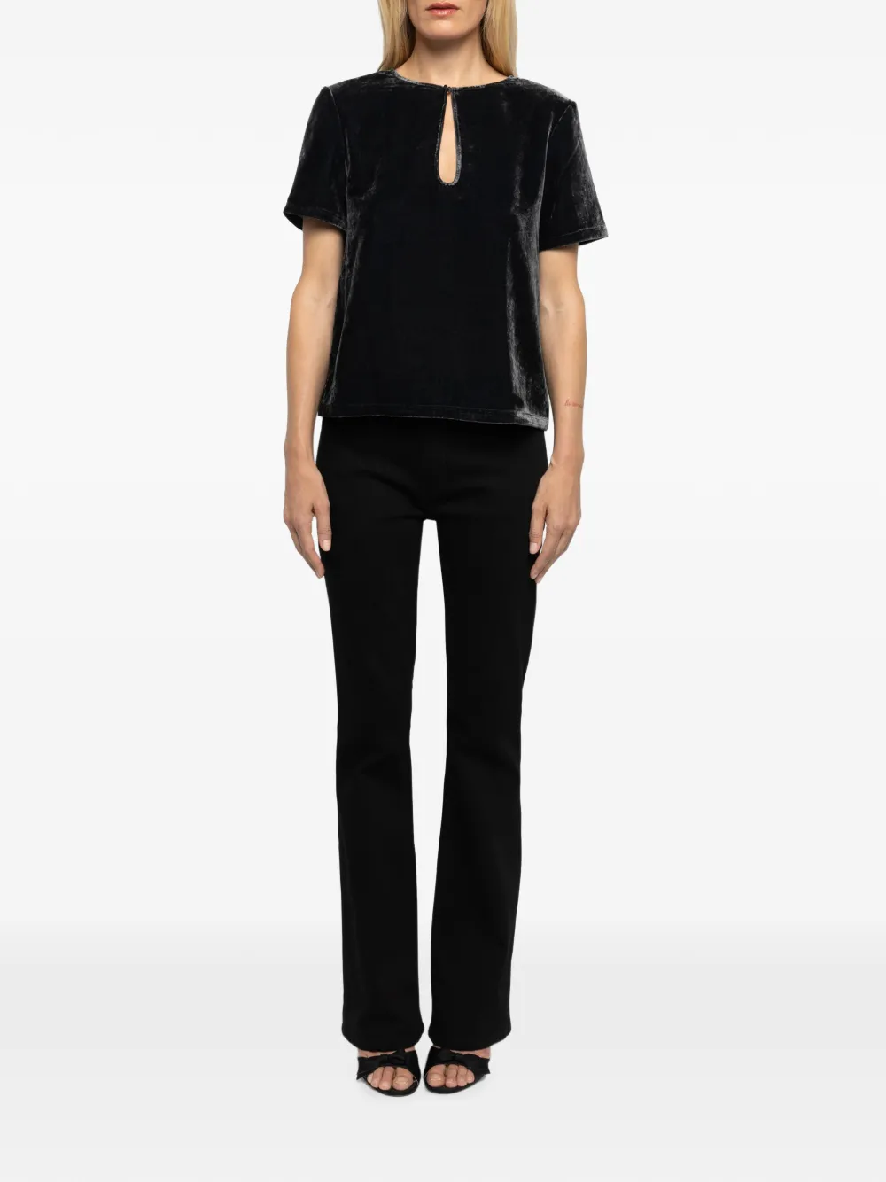 Zadig&Voltaire Tchai velvet top Grijs