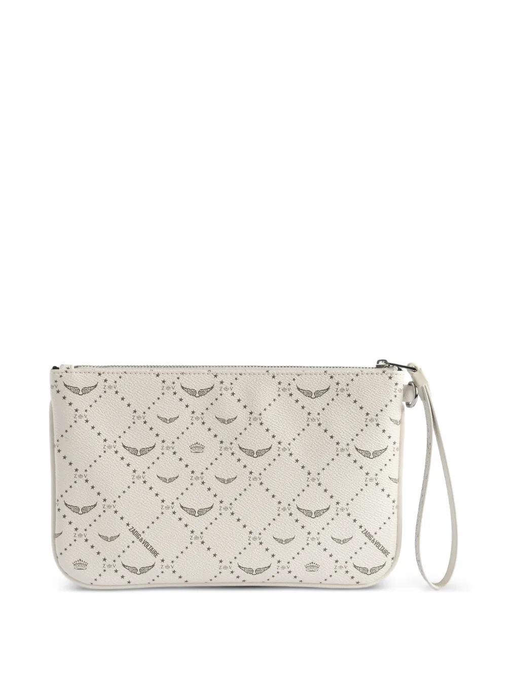 Zadig&Voltaire x St Barth clutch met logo-print Beige