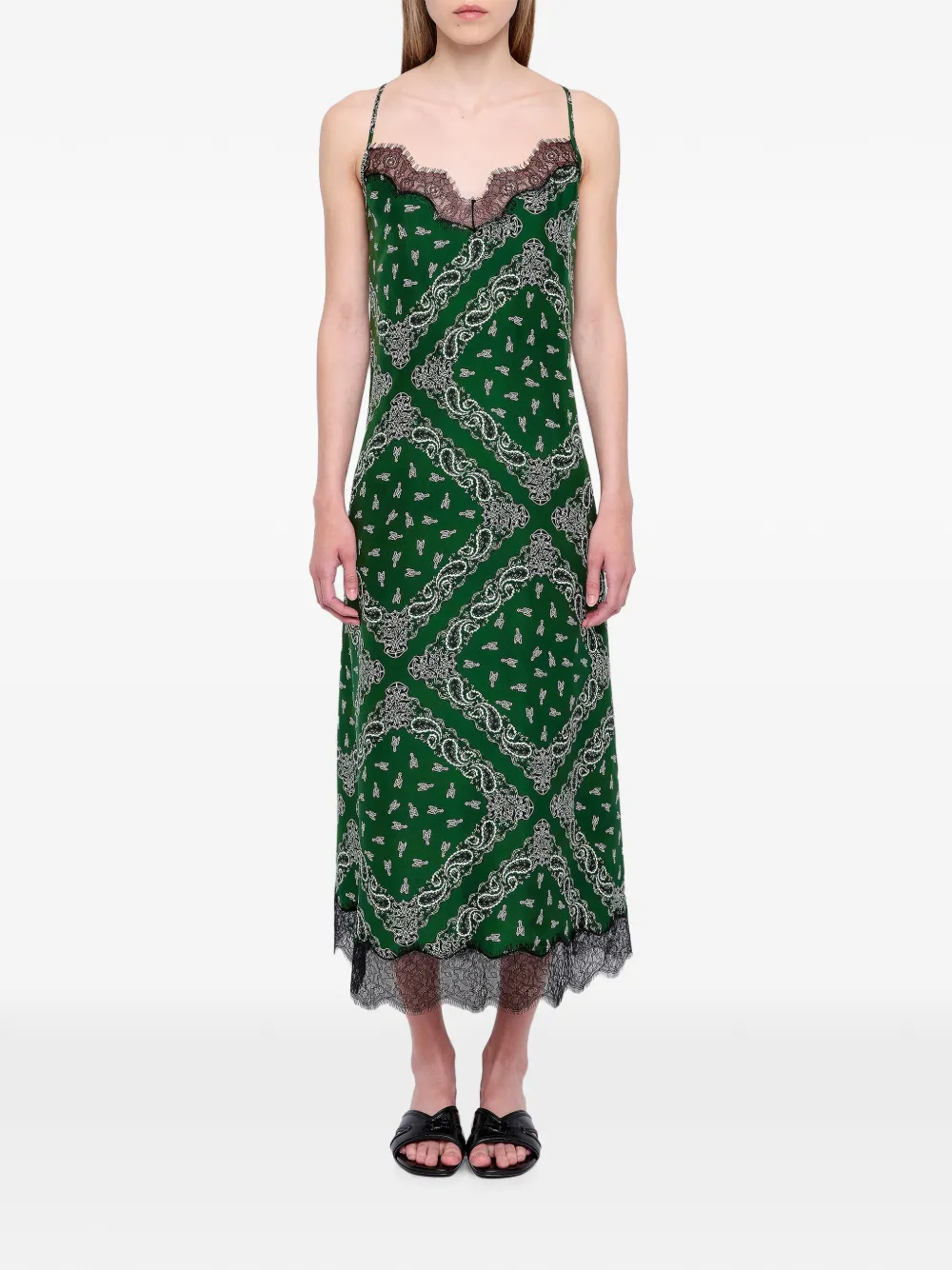 Zadig&Voltaire Respa zijden bandana jurk Groen