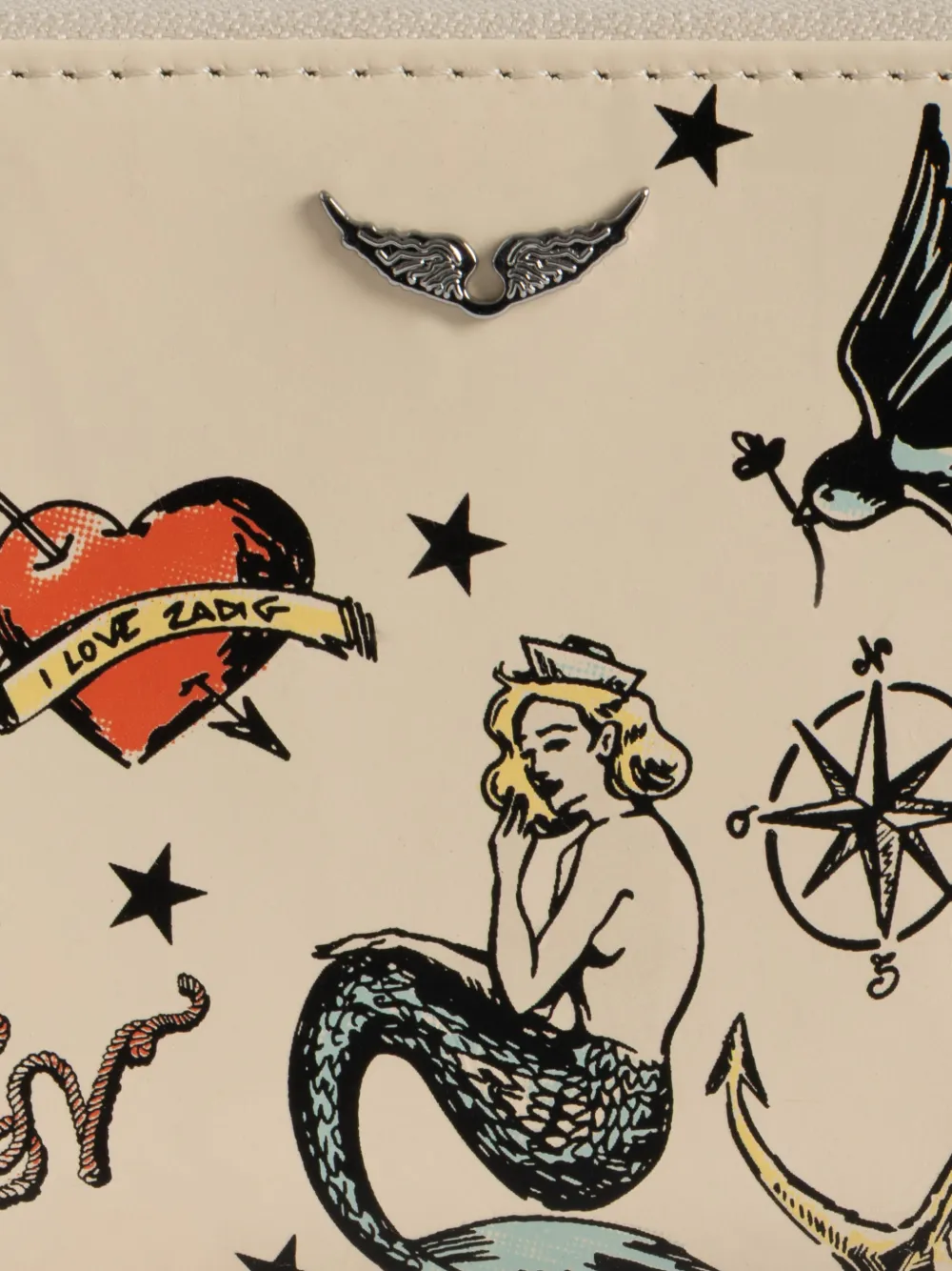 Zadig&Voltaire Kleine ZV Tattoo portemonnee Beige