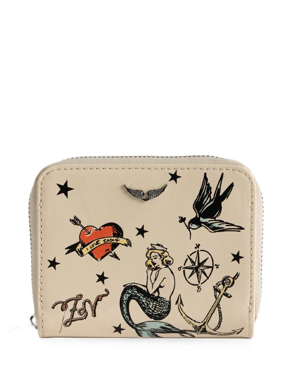 Zadig&Voltaire Kleine ZV Tattoo portemonnee Beige