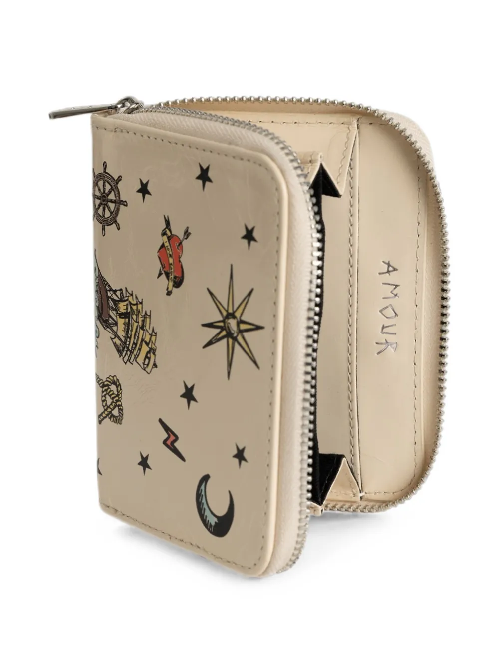 Zadig&Voltaire Kleine ZV Tattoo portemonnee Beige