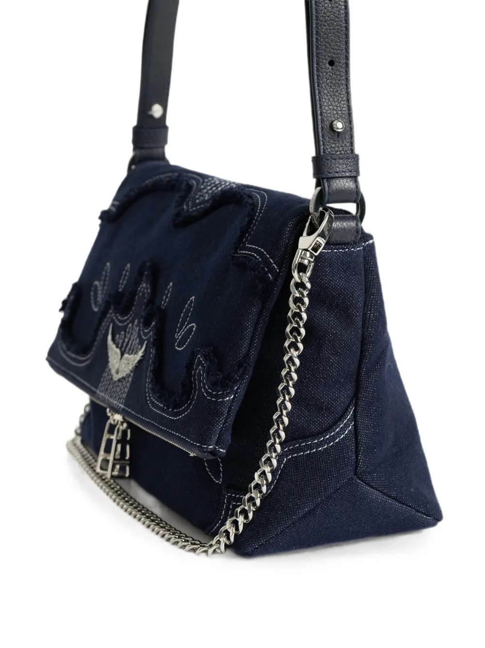 Zadig&Voltaire Rock denim clutch Blauw