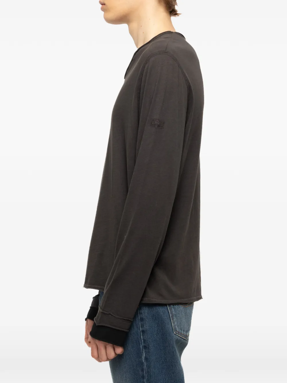 Zadig&Voltaire Monastir Henley T-shirt Grijs