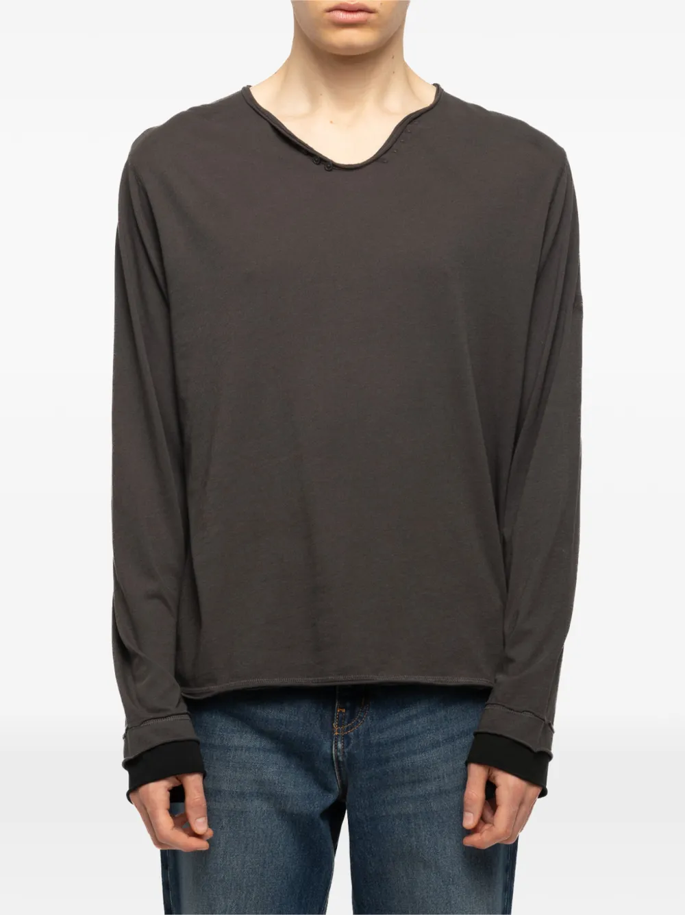 Zadig&Voltaire Monastir Henley T-shirt Grijs